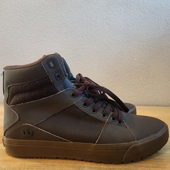 Supra Shoes Mens Size 10 Brown High Top Skateboarding Sneakers Gum 06376-249-M - Picture 1 of 14